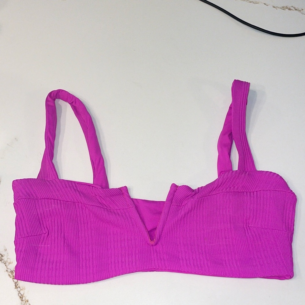 Bikini set-L SPACE Pointelle Rib Lee Lee L fuschia
